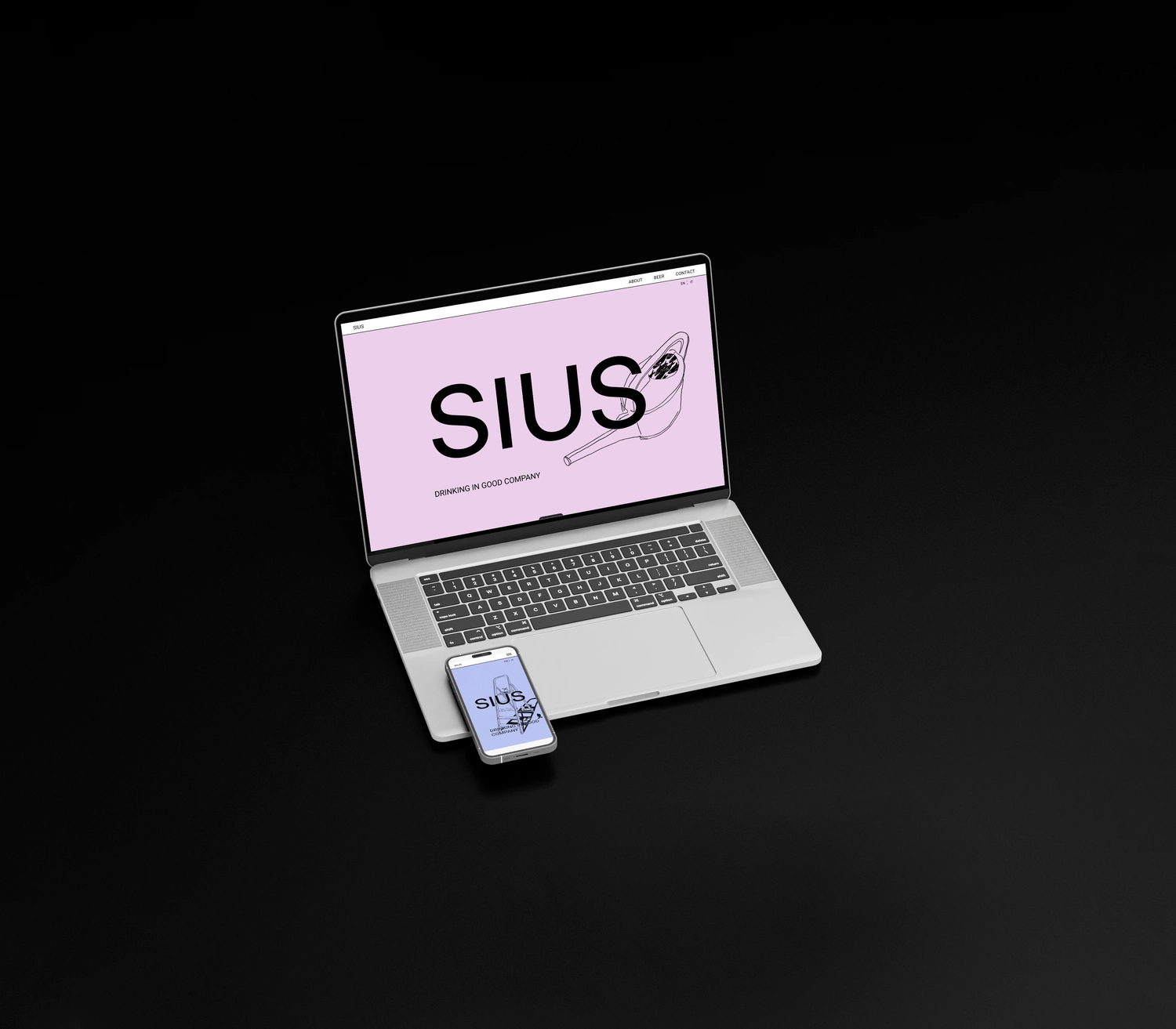 Un computer portatile e un cellulare, ciascuno dei quali visualizza un sito web. Facendo clic sull'immagine si accede alla sottopagina 'Webdesign'.